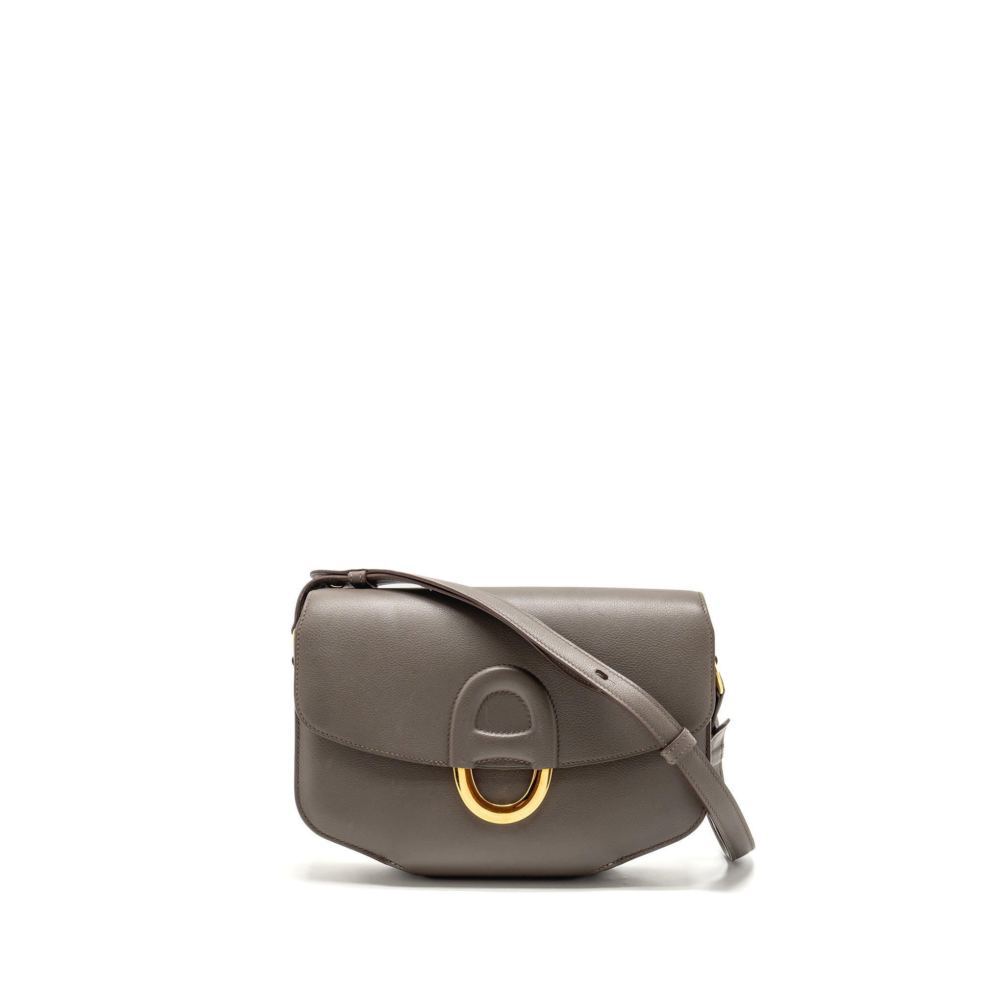 HERMES CHERCHE-MIDI SHOULDER BAG 8F GRIS ETAIN GHW