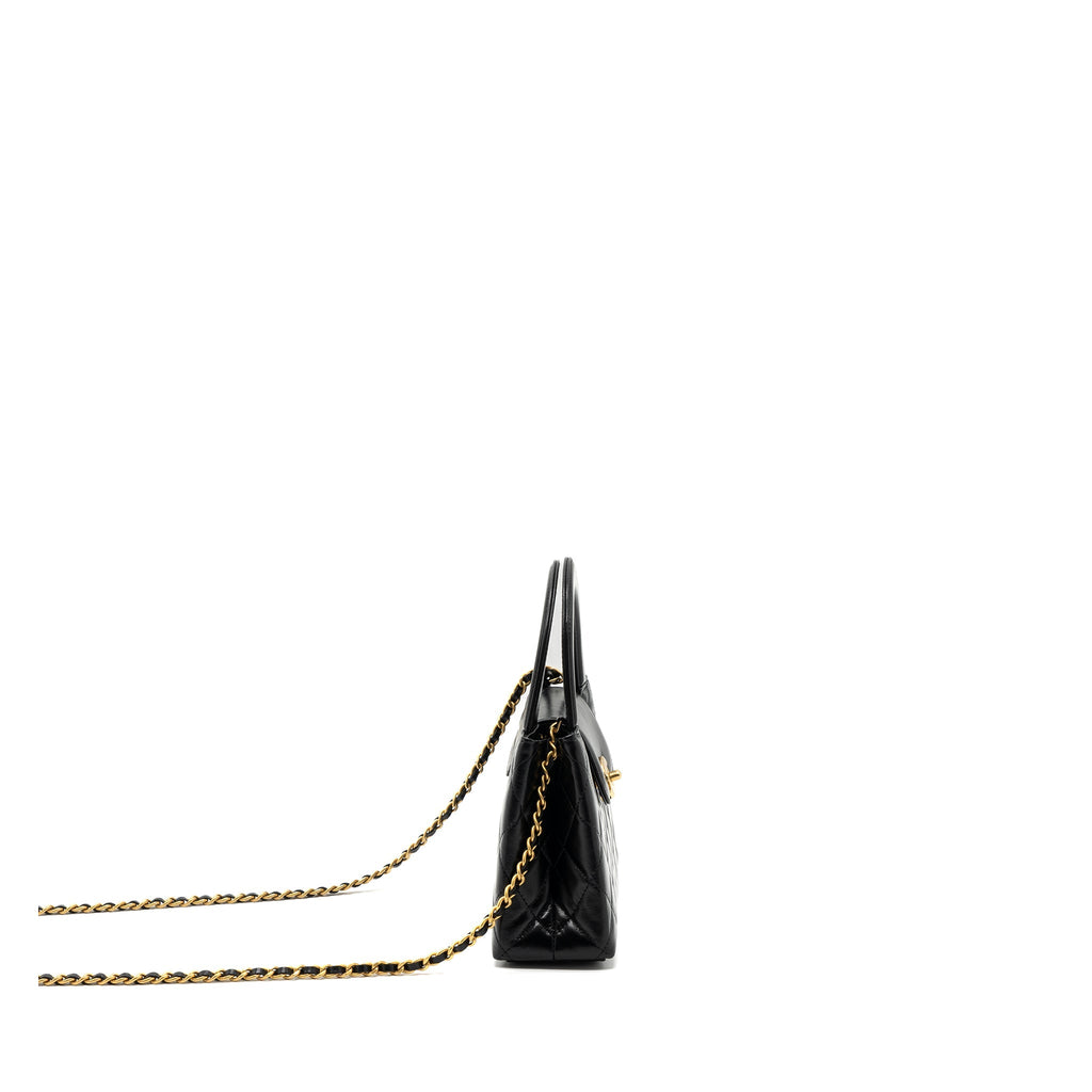 CHANEL 23K MINI SHOPPING BAG CALFSKIN BLACK GHW (MICROCHIP)