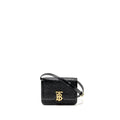 BURBERRY MINI TB MONOGRAM EMBOSSED SHOULDER BAG LAMBSKIN BLACK GHW