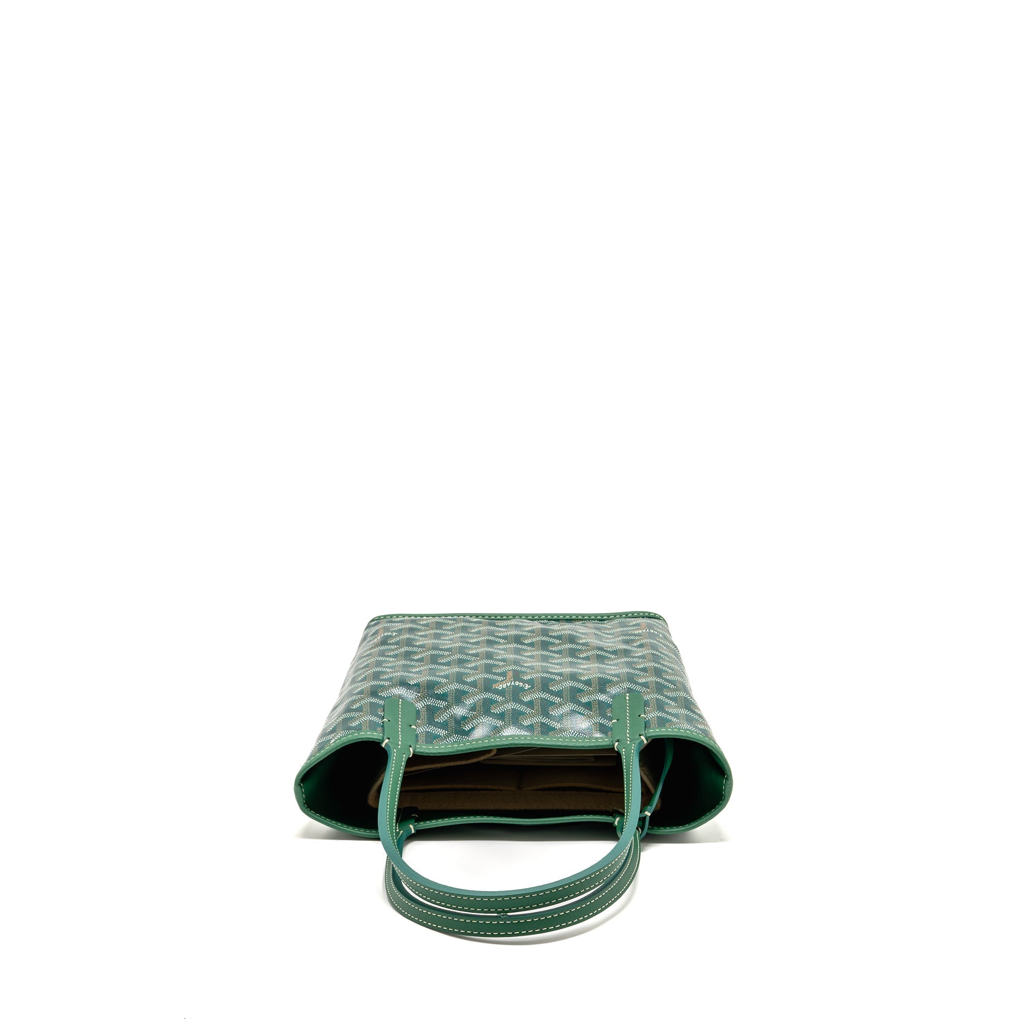 GOYARD MINI ANJOU TOTE GOYARDINE CANVAS/CALFSKIN GREEN SHW