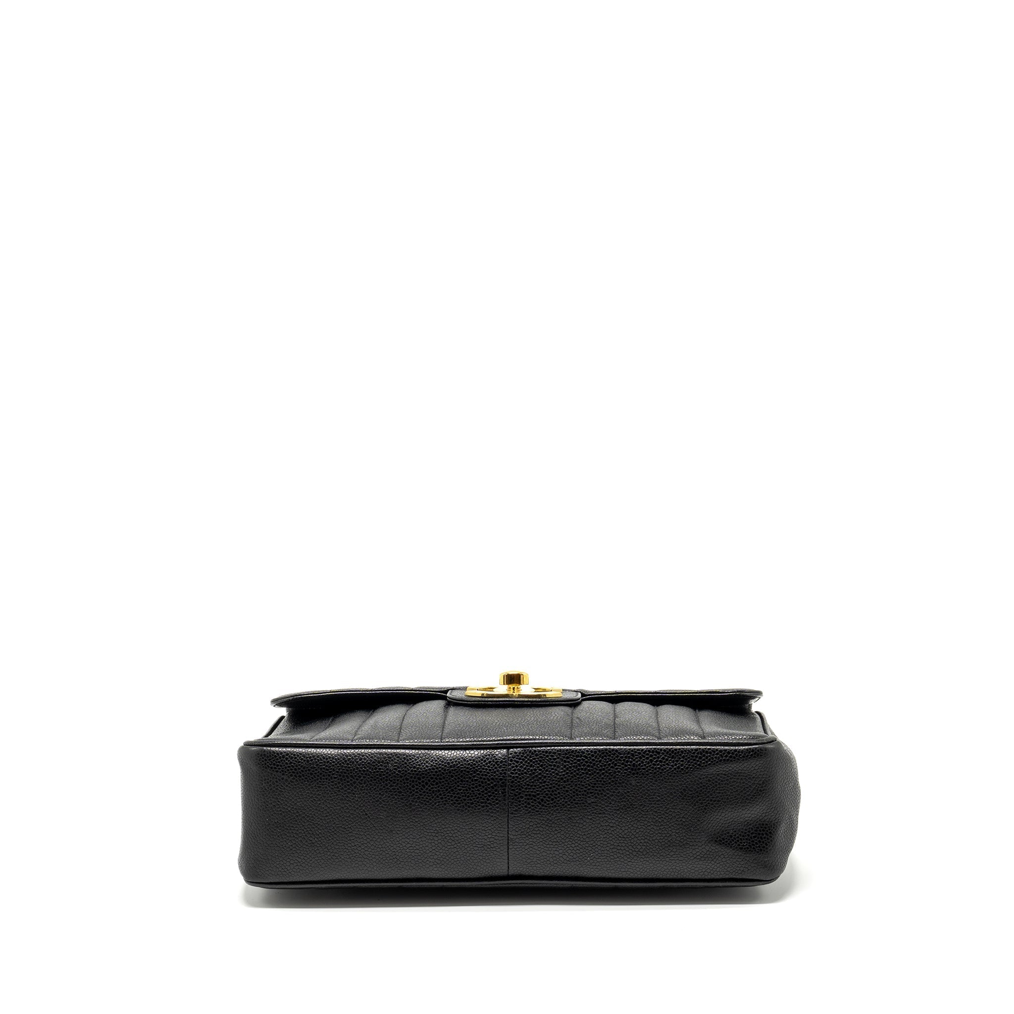CHANEL VINTAGE QUILTED FLAP BAG CAVIAR BLACK GHW
