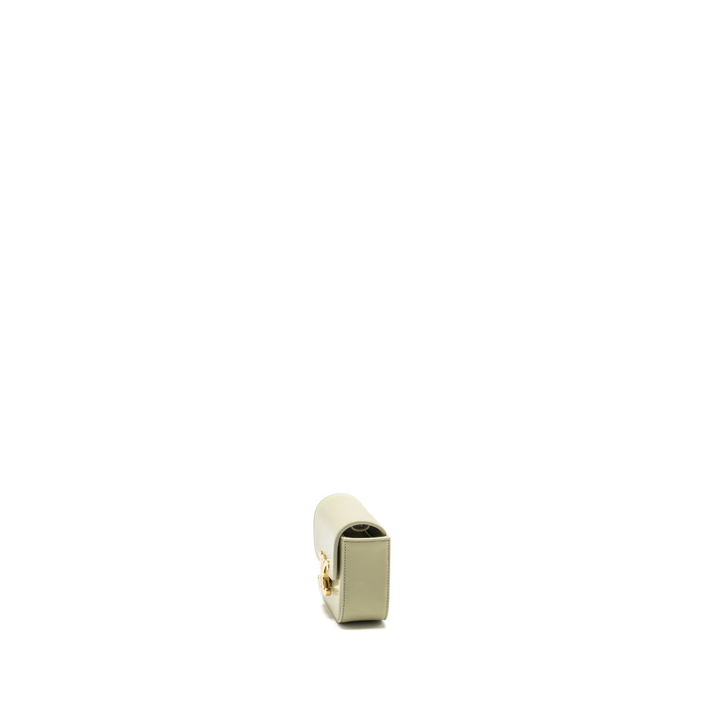 CELINE MINI CLAUDE SHINY CALFSKIN PISTACHIO GHW