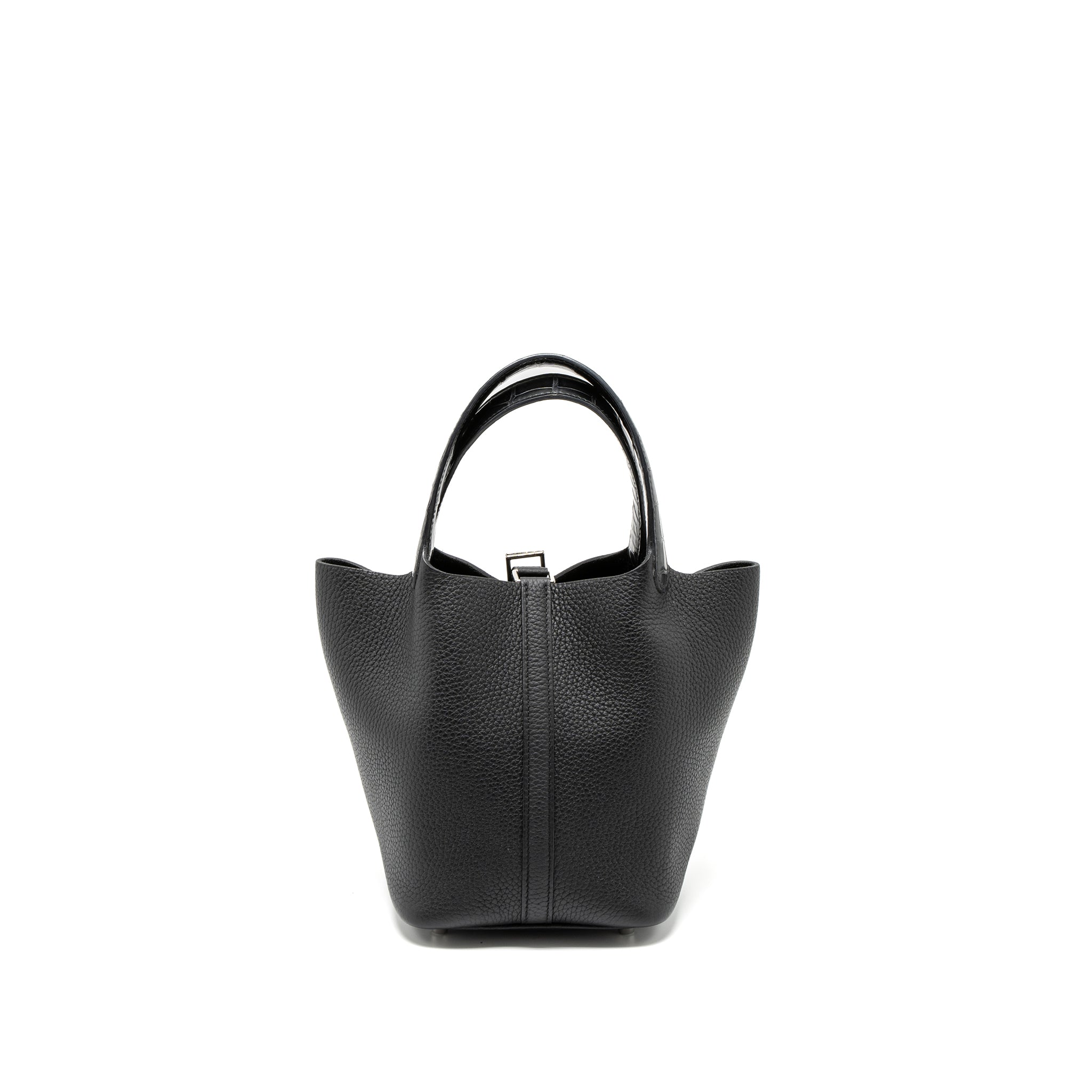 HERMES PICOTIN 18 TOUCH LOCK BAG CLEMENCE/ALLIGATOR MISSISSIPPIENSIS BLACK SHW
