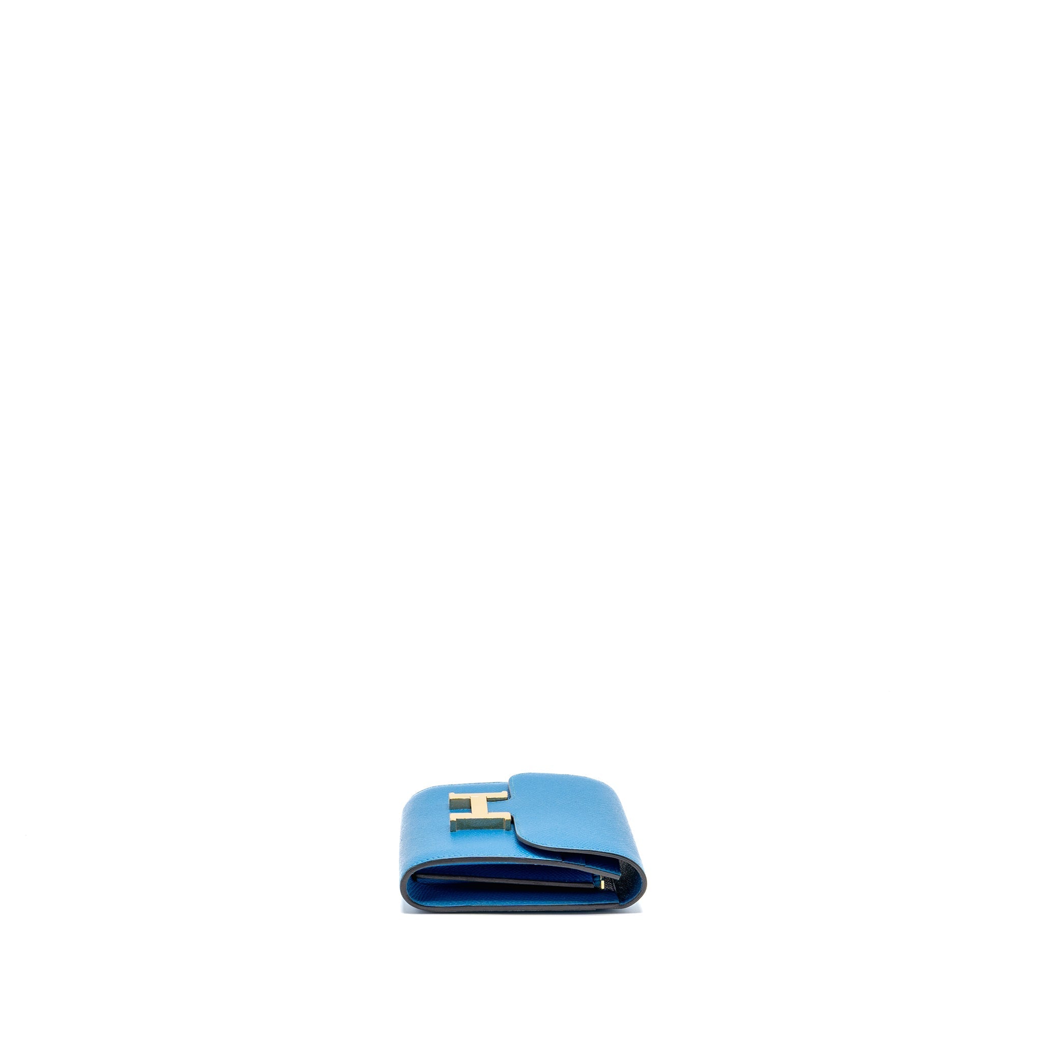 HERMES CONSTANCE COMPACT WALLET EPSOM BLUE GHW