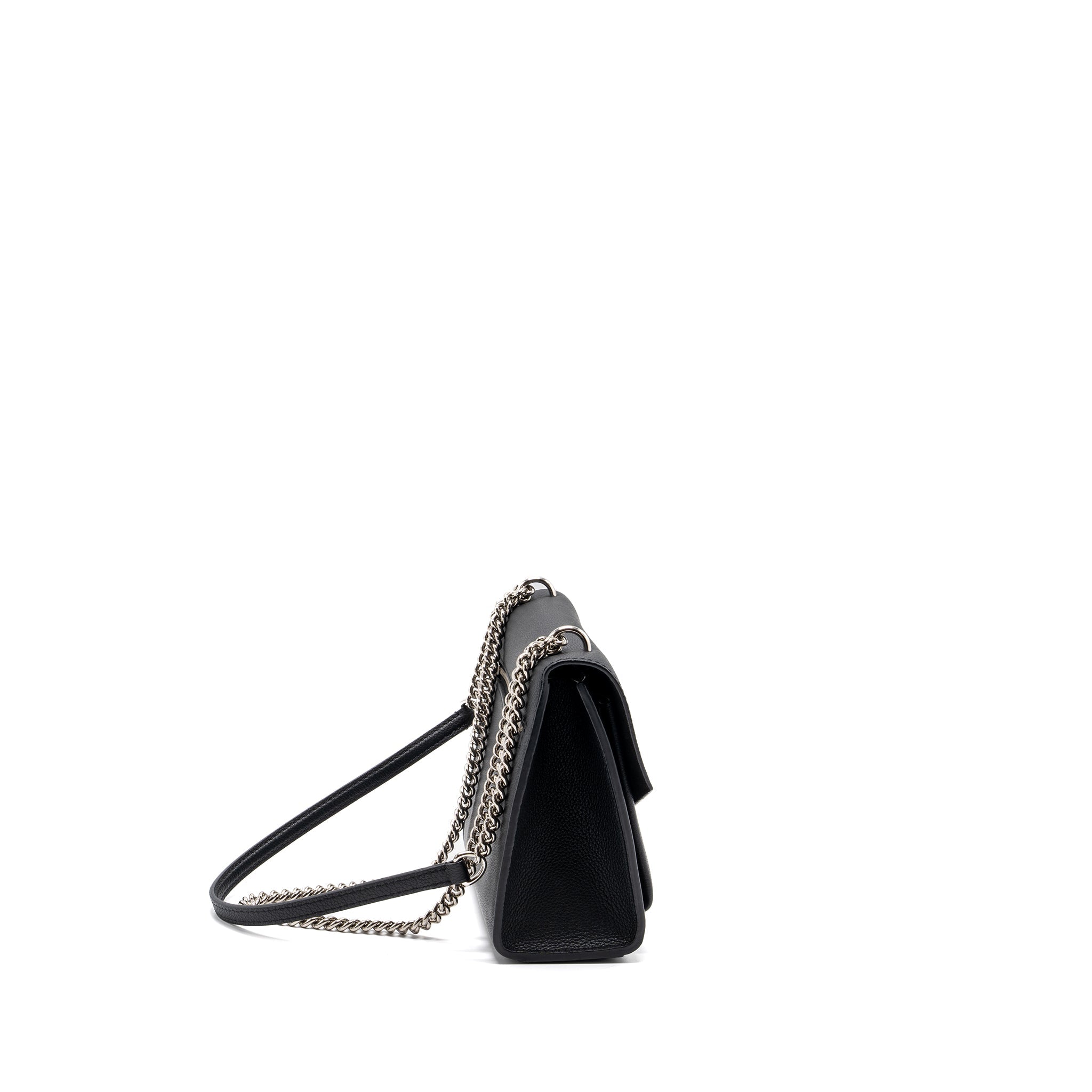 LOUIS VUITTON MYLOCKME SATCHEL CHAIN BAG CALFSKIN BLACK SHW
