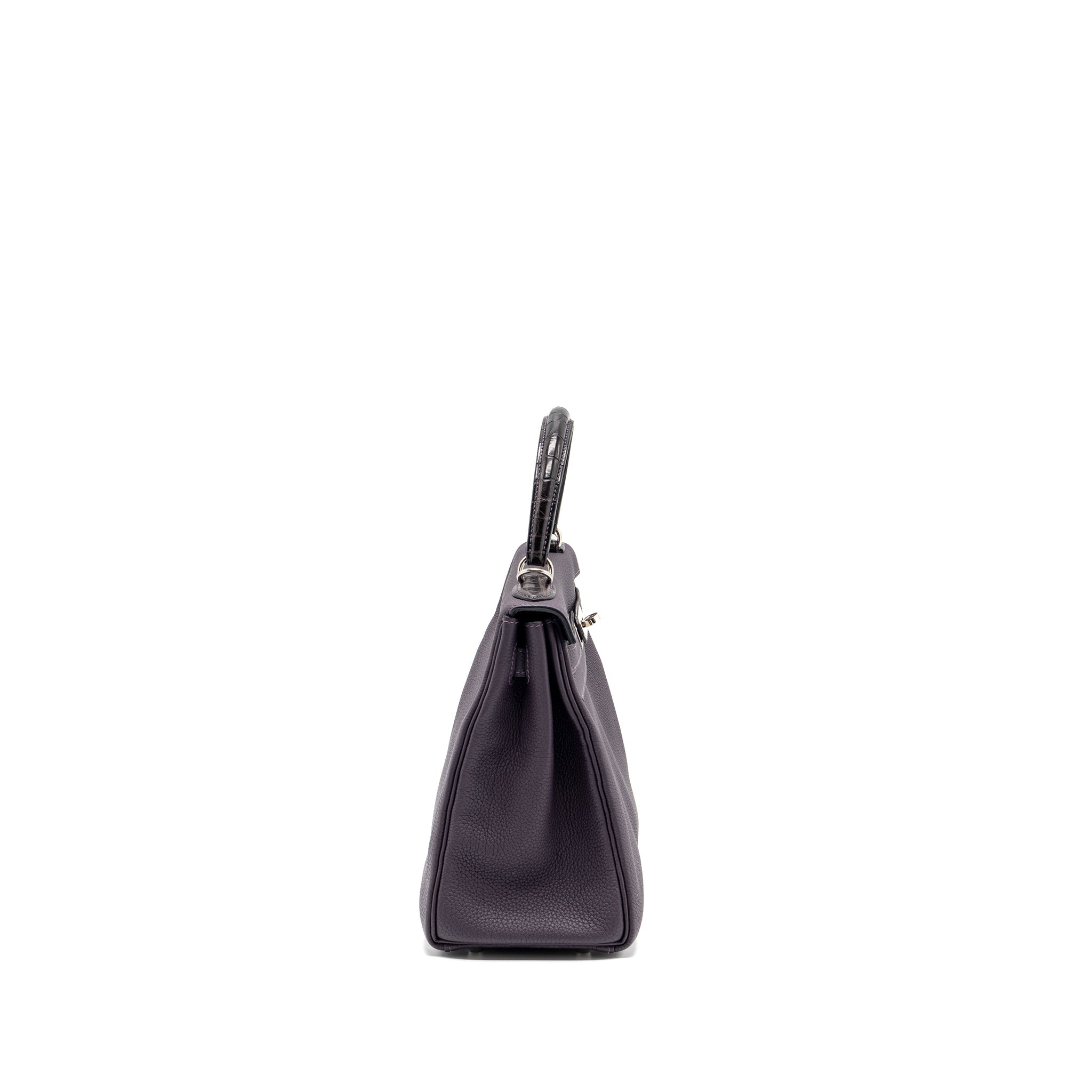 HERMES KELLY 28 ALLIGATOR/TOGO 59 RAISIN SHW