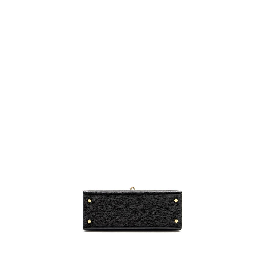 HERMES KELLY 25 SPECIAL ORDER EPSOM BLACK/ROUGH H LGHW