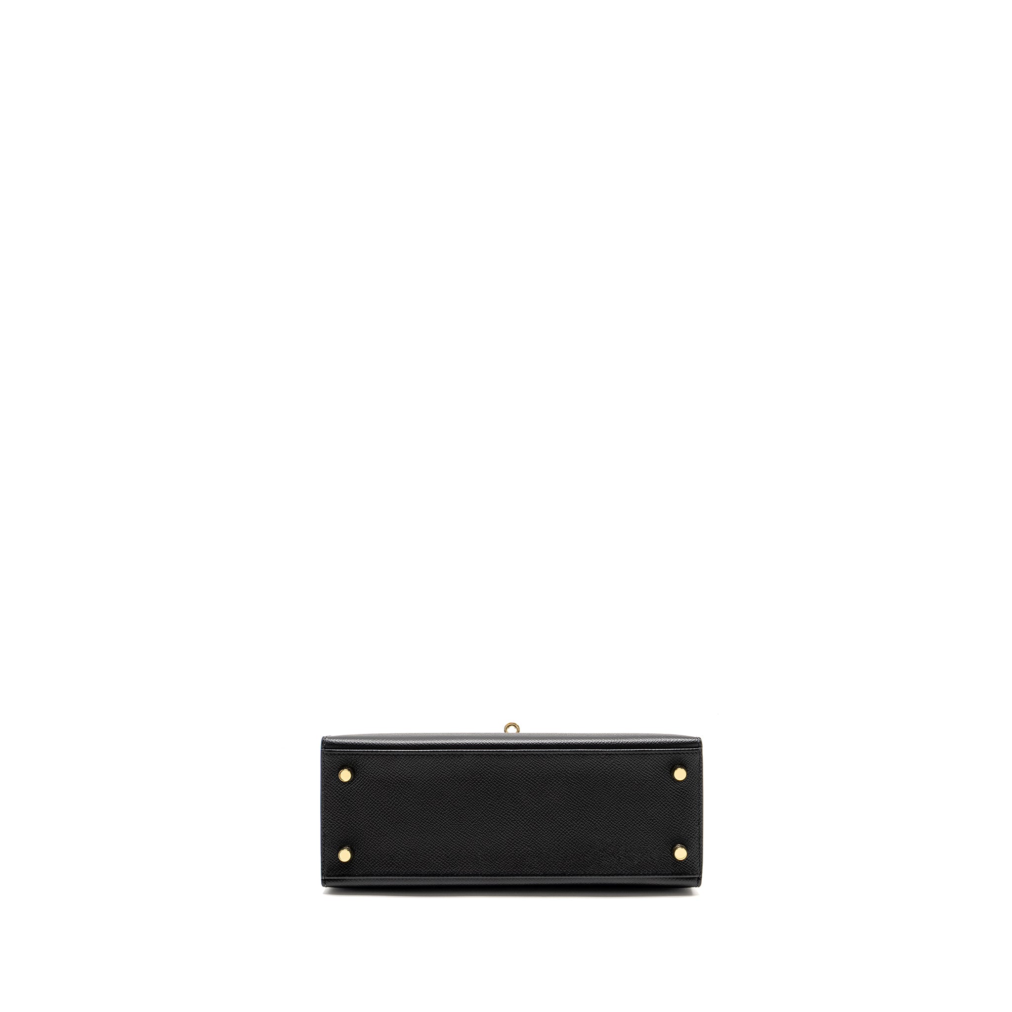 HERMES KELLY 25 SPECIAL ORDER EPSOM BLACK/ROUGH H LGHW