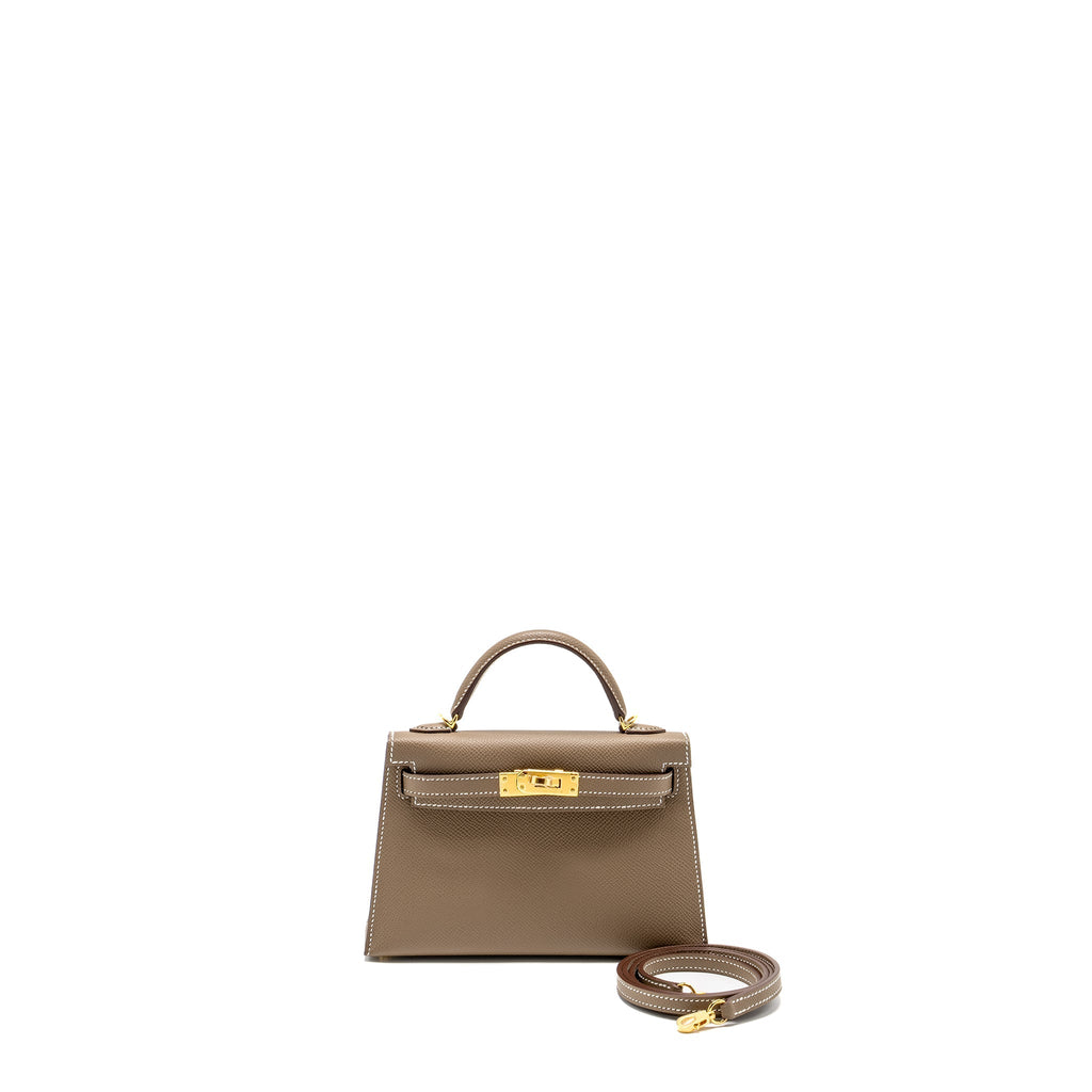 HERMES MINI KELLY EPSOM ETOUPE GHW