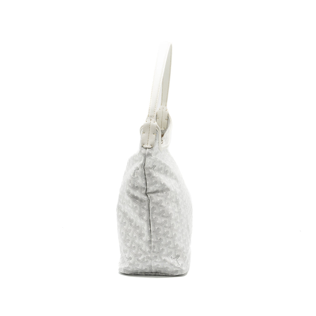 GOYARD BOHEME HOBO BAG GOYARDLINE CANVAS/CALFSKIN WHITE SHW