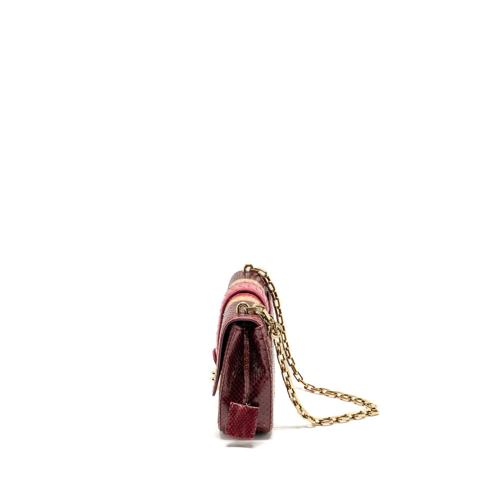DIOR MISS DIOR MEDIUM FLAP BAG PYTHON MULTICOLOUR GHW