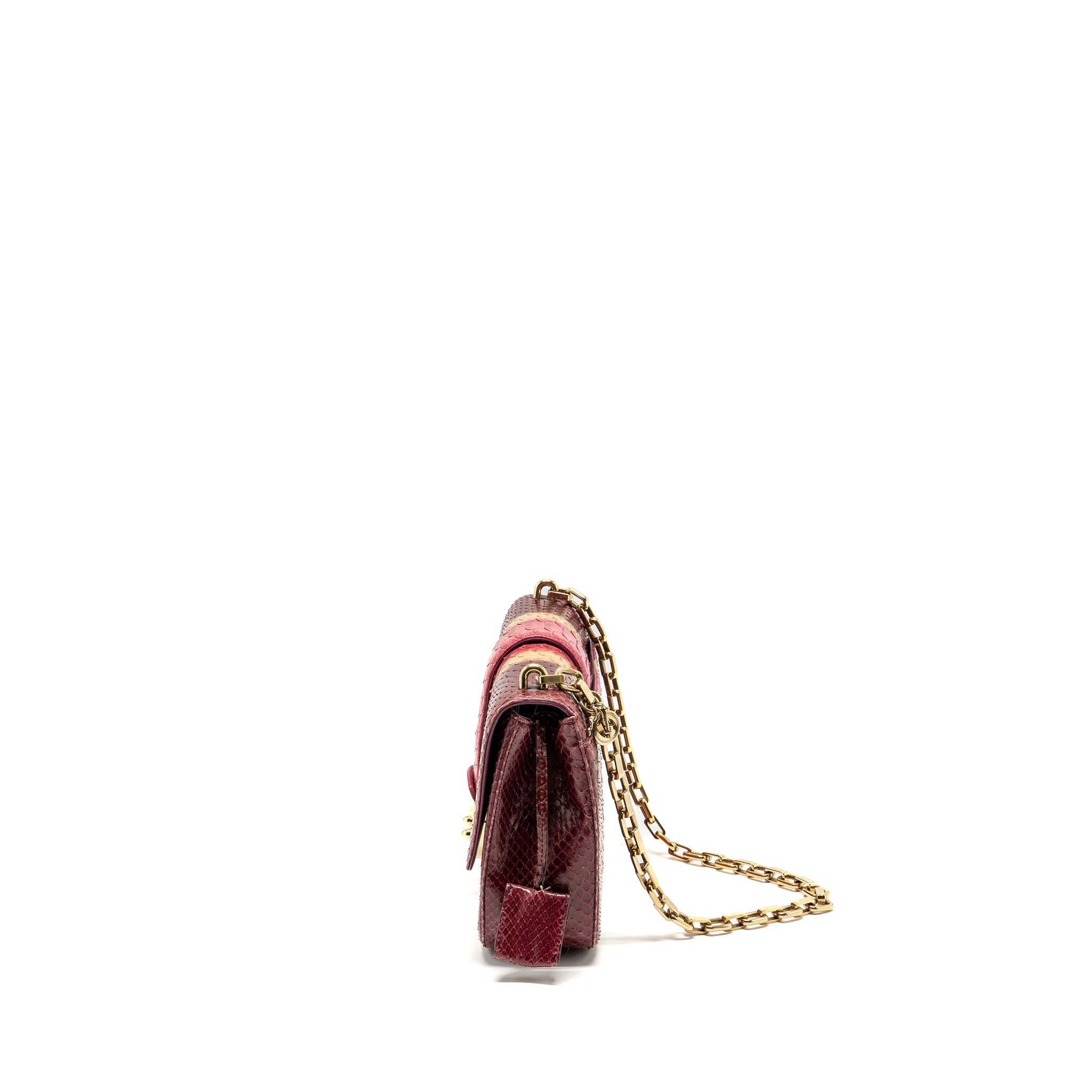 DIOR MISS DIOR MEDIUM FLAP BAG PYTHON MULTICOLOUR GHW