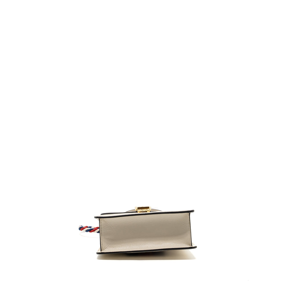 GUCCI SYLVIE TOP HANDLE BAG LIMITED EDITION LEATHER WHITE GHW