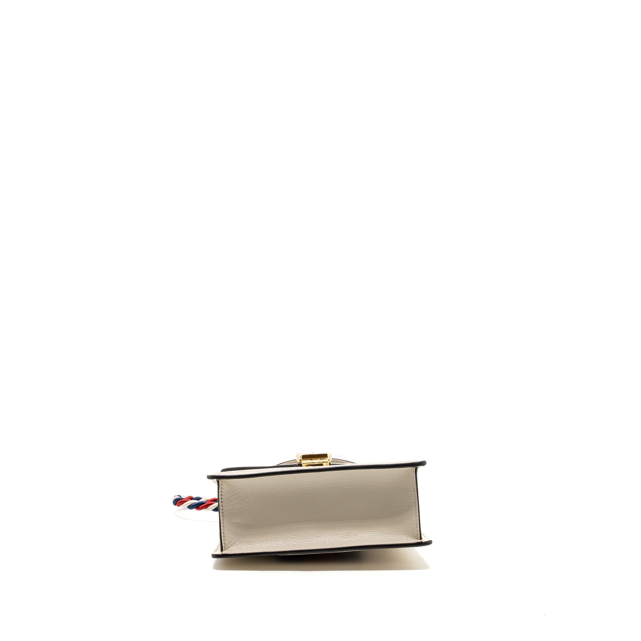 GUCCI SYLVIE TOP HANDLE BAG LIMITED EDITION LEATHER WHITE GHW