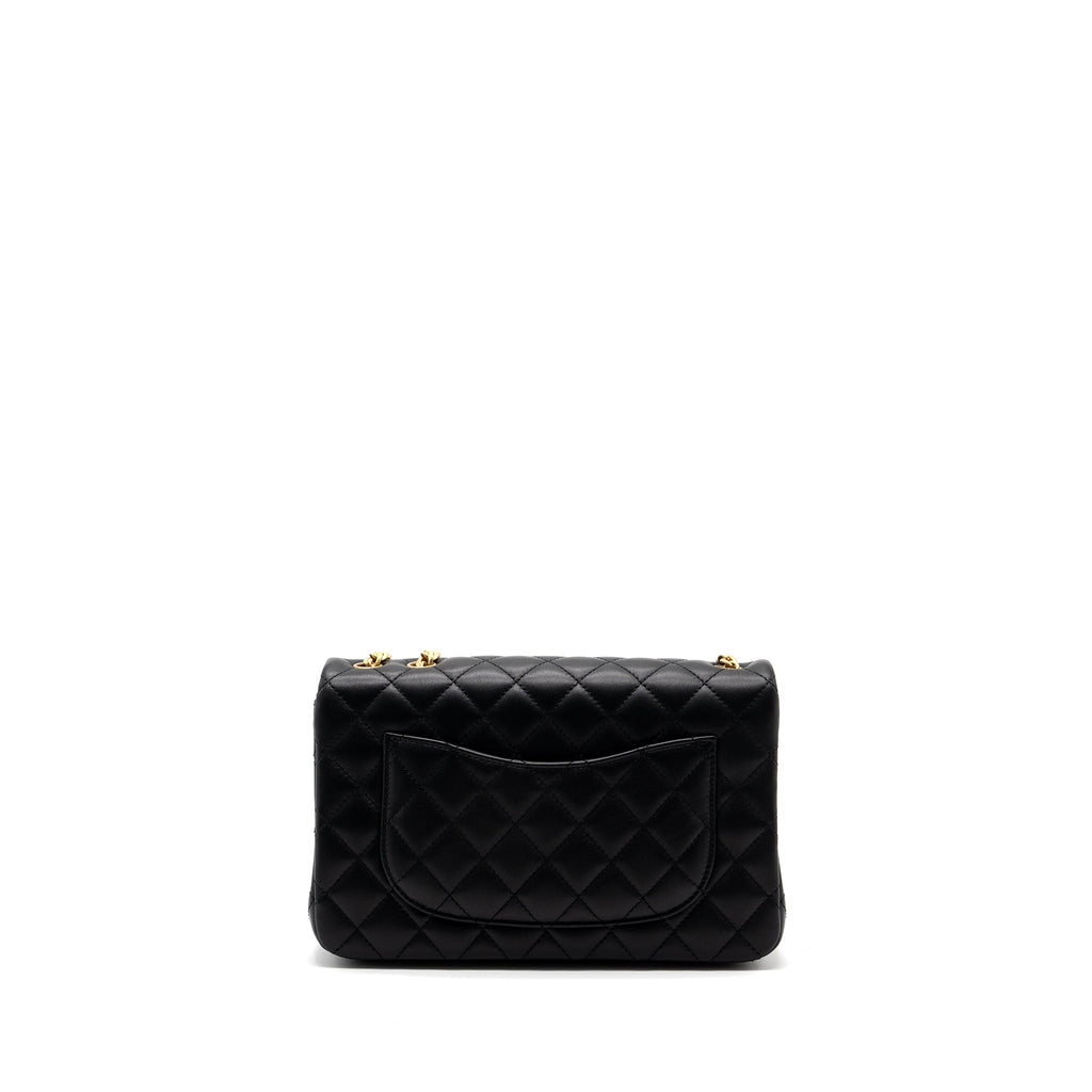 CHANEL 23S CAMELLIA CHAIN FLAP BAG LAMBSKIN BLACK GHW (MIRCOCHIP)