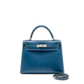 HERMES KELLY 28 CALFSKIN BLUE SHW SQUARE H