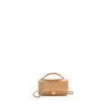 CHANEL TOP HANDLE MINI FLAP CLUTCH LAMBSKIN BEIGE LGHW (MICROCHIP)