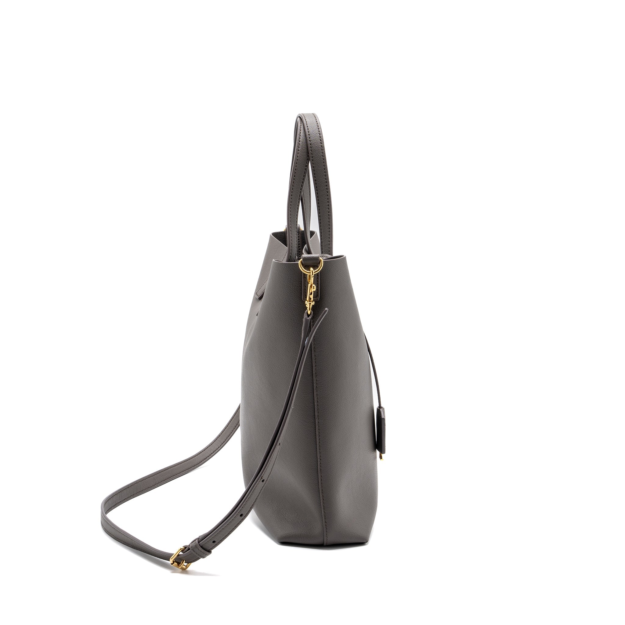 SAINT LAURENT TOY SHOPPING NORTH / SOUTH BAG LEATHER GREY GHW