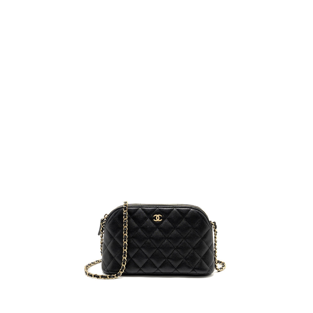 CHANEL CLASSIC CC CLUTCH WITH CHAIN CAVIAR BLACK LGHW (MICROCHIP)