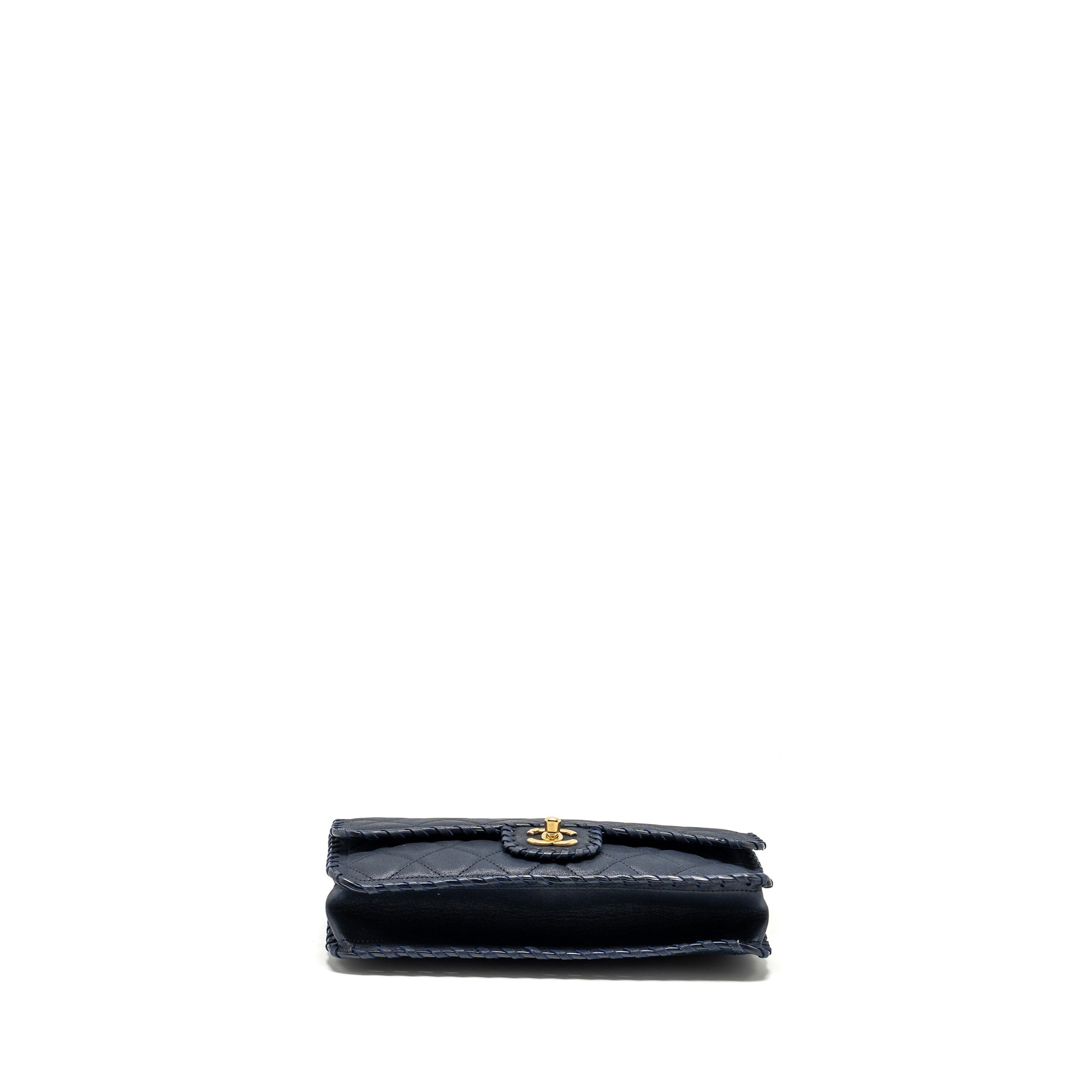 CHANEL SEASONAL FLAP BAG CALFSKIN NAVY GHW