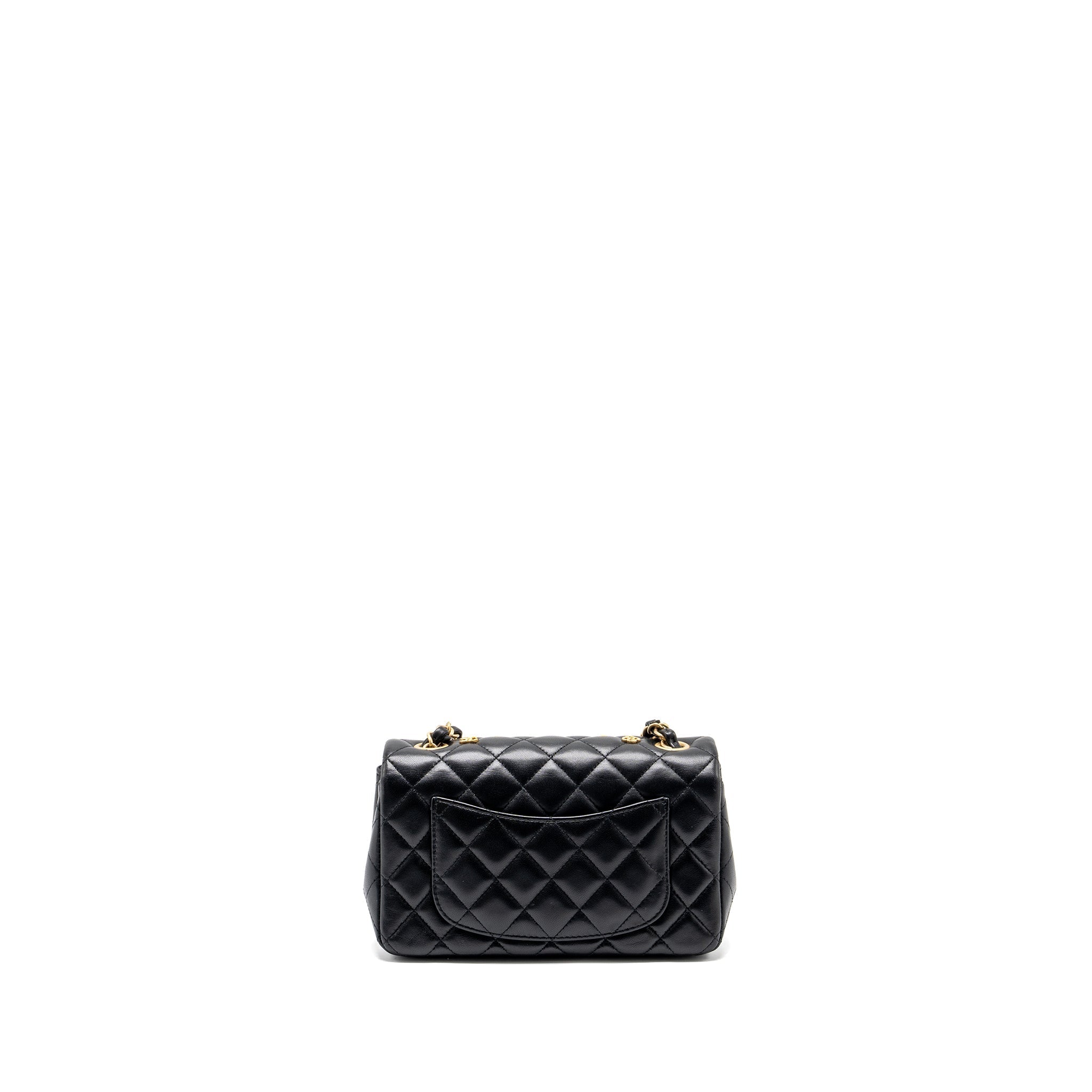 CHANEL EGYPTIAN AMULET MINI RECTANGULAR FLAP BAG LAMBSKIN BLACK GHW