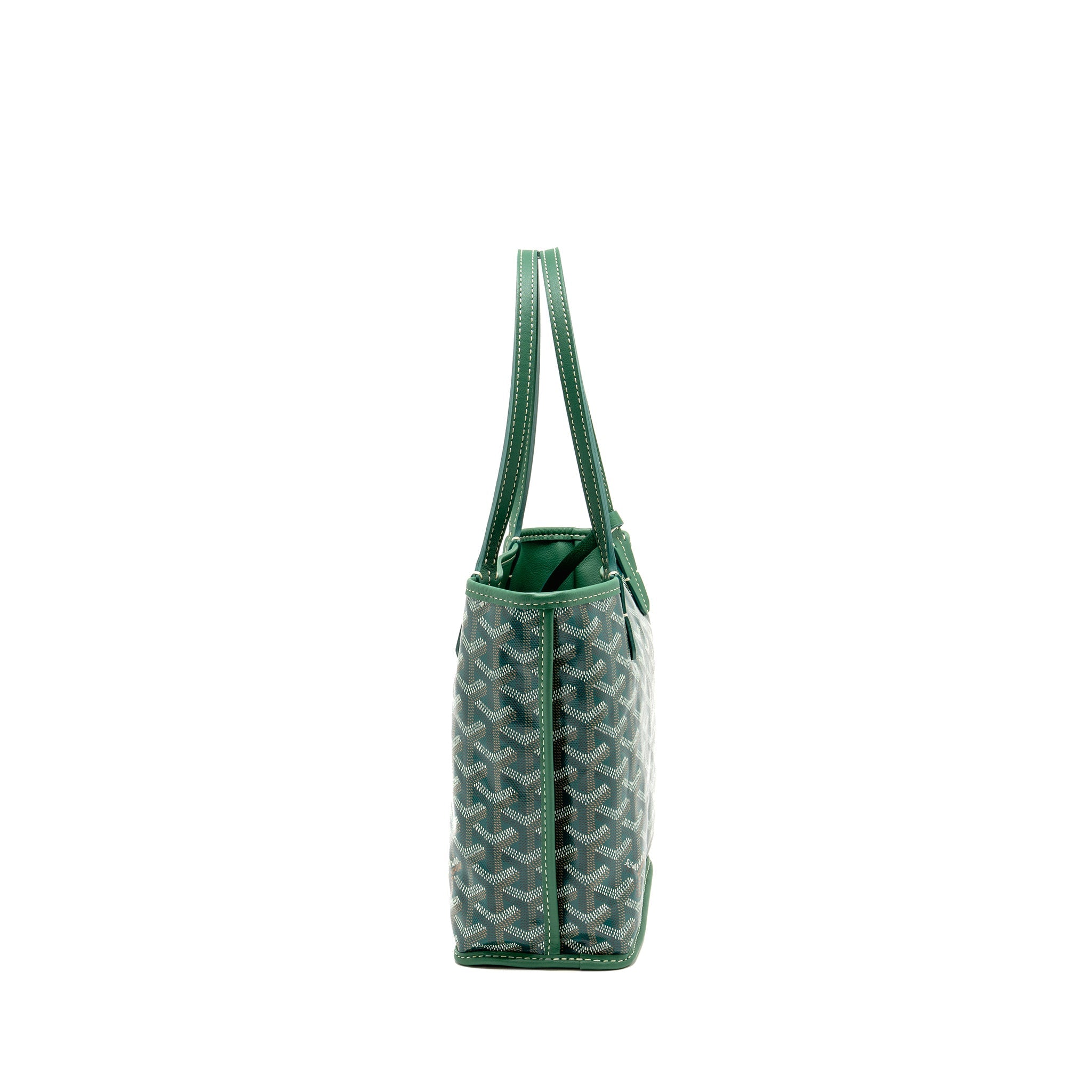 GOYARD MINI ANJOU TOTE GOYARDINE CANVAS/CALFSKIN GREEN SHW