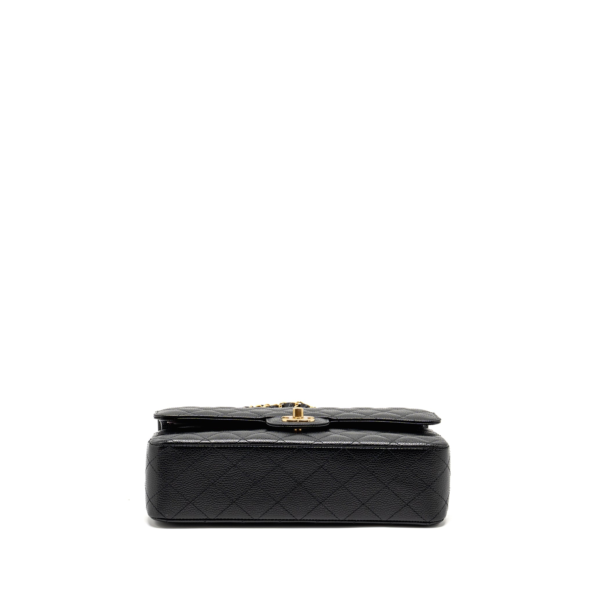 CHANEL MEDIUM CLASSIC DOUBLE FLAP BAG CAVIAR BLACK GHW (MICROCHIP)