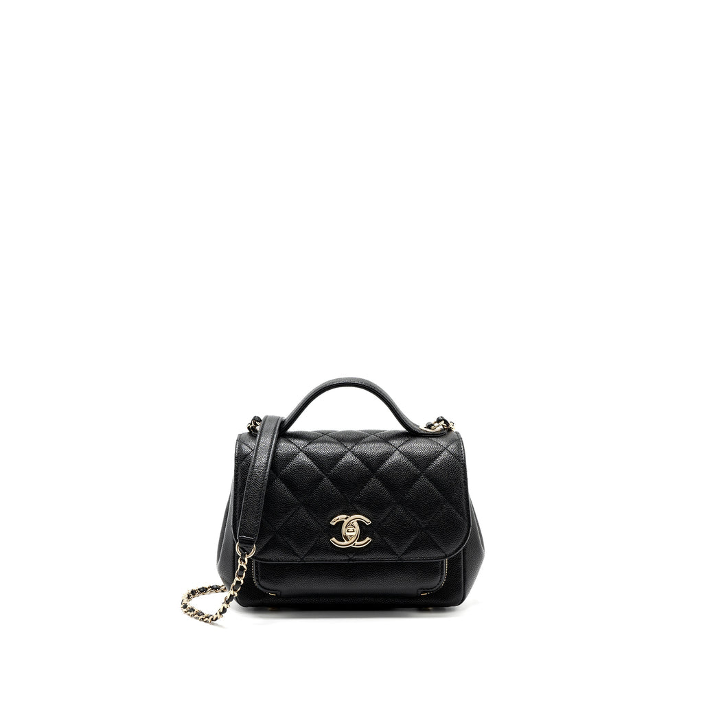 CHANEL SMALL BUSINESS AFFINITY CAVIAR BLACK LGHW (MICROCHIP)