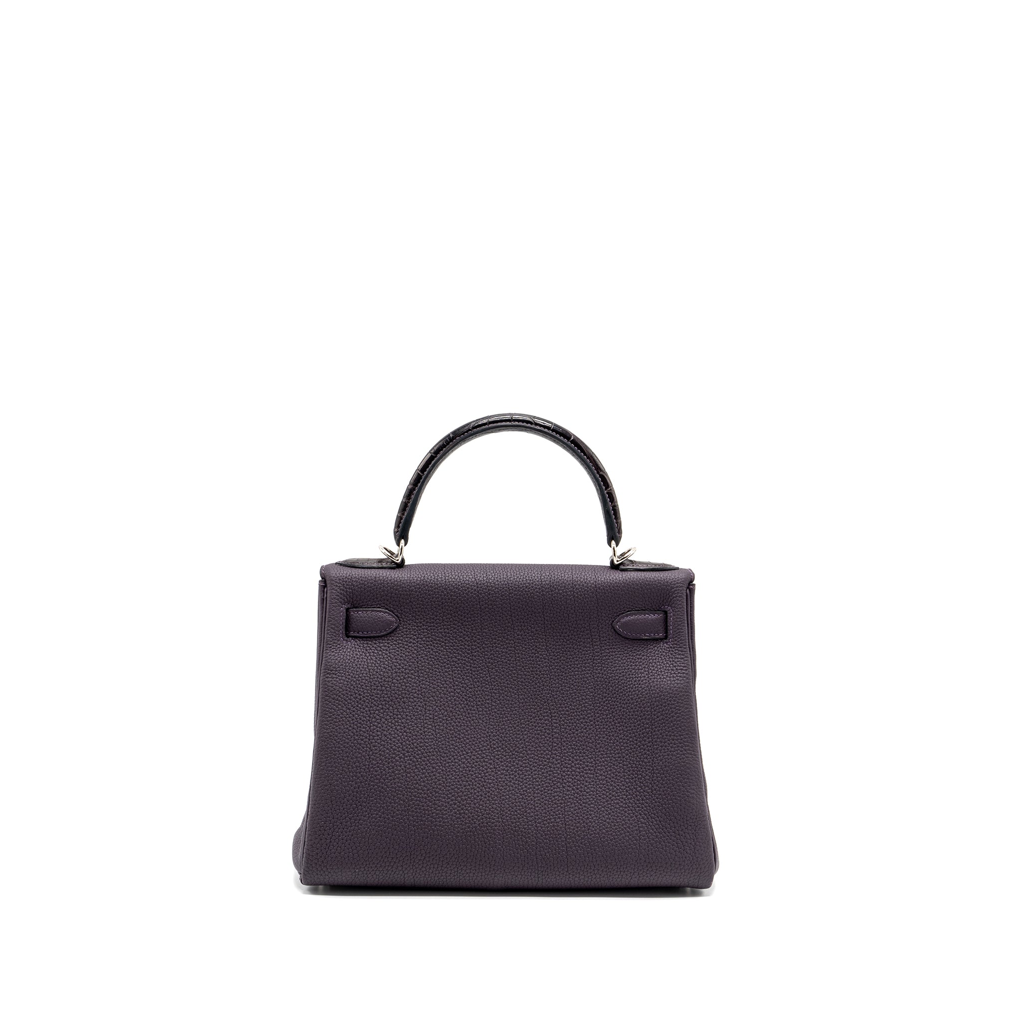 HERMES KELLY 28 ALLIGATOR/TOGO 59 RAISIN SHW