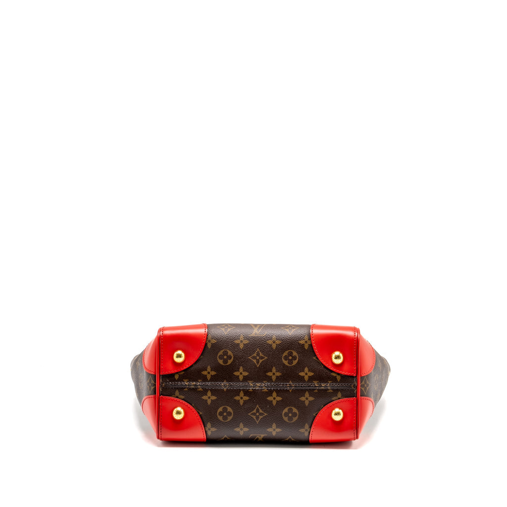 LOUIS VUITTON PHENIX TOP HANDLE SHOULDER BAG MONOGRAM CANVAS RED GHW