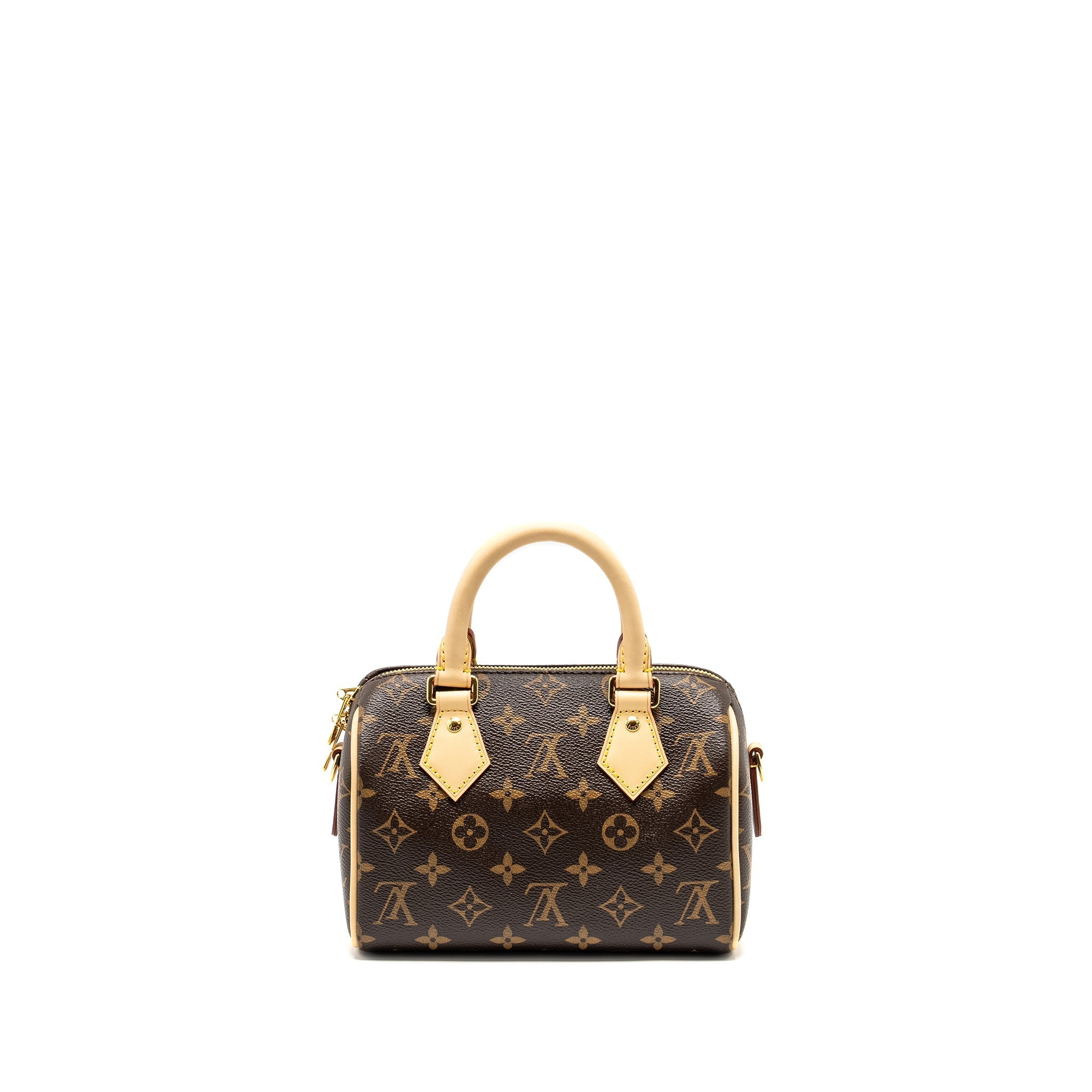 LOUIS VUITTON SPEEDY BANDOULIERE 20 MONOGRAM CANVAS BLACK STRAP GHW