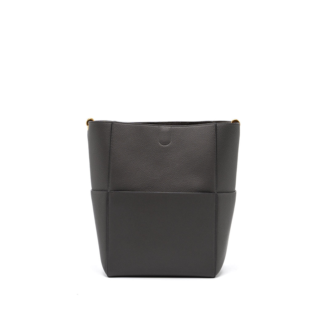 CELINE SANGLE BUCKET GRAINED CALFSKIN GREY GHW