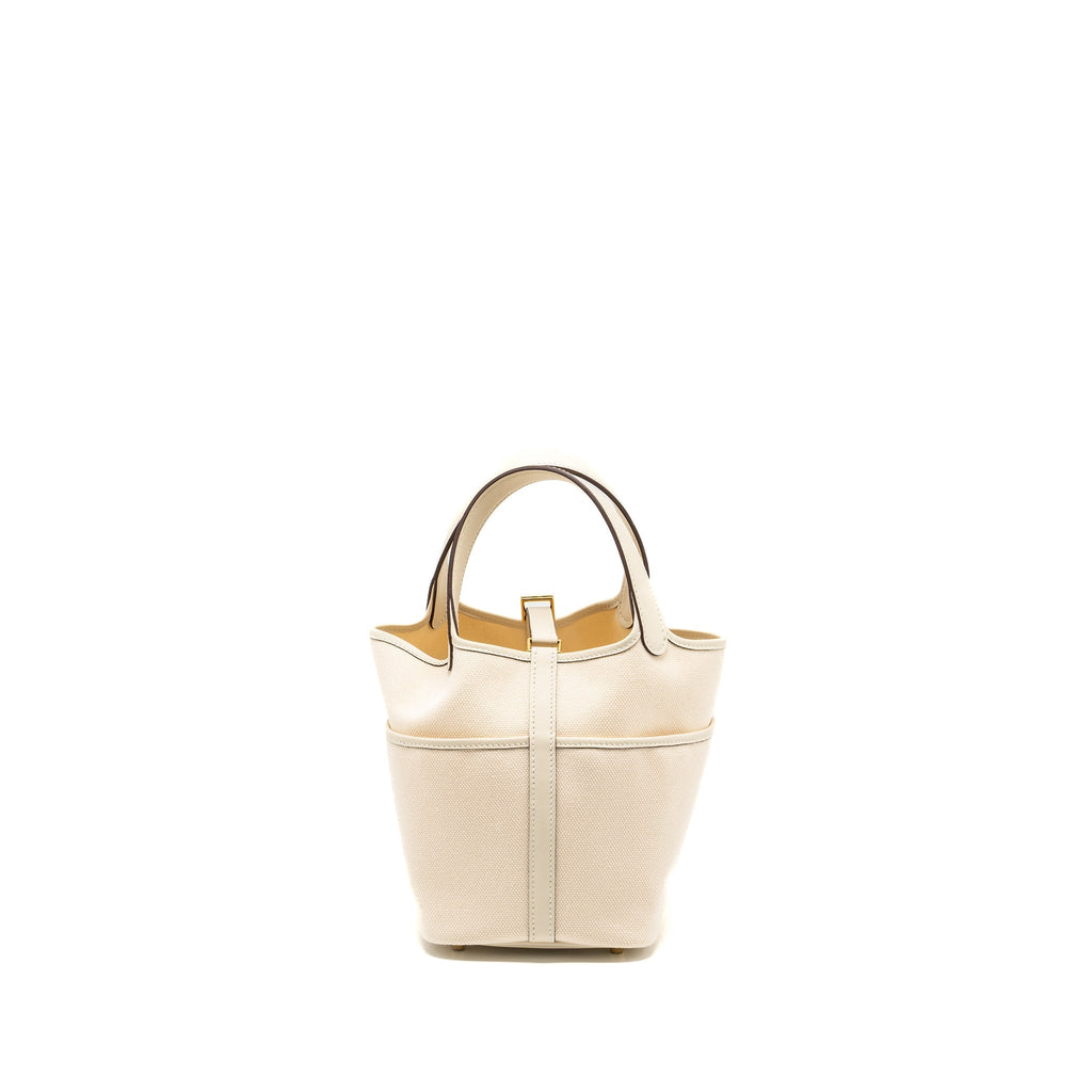 HERMES PICOTIN CARGO 18 LOCK BAG CANVAS/SWIFT ECRU/NATA GHW
