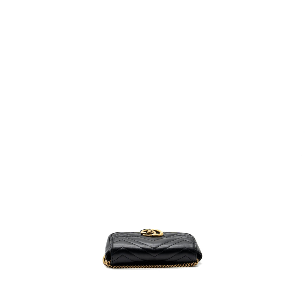 GUCCI GG MARMONT SUPER MINI BAG CALFSKIN BLACK GHW