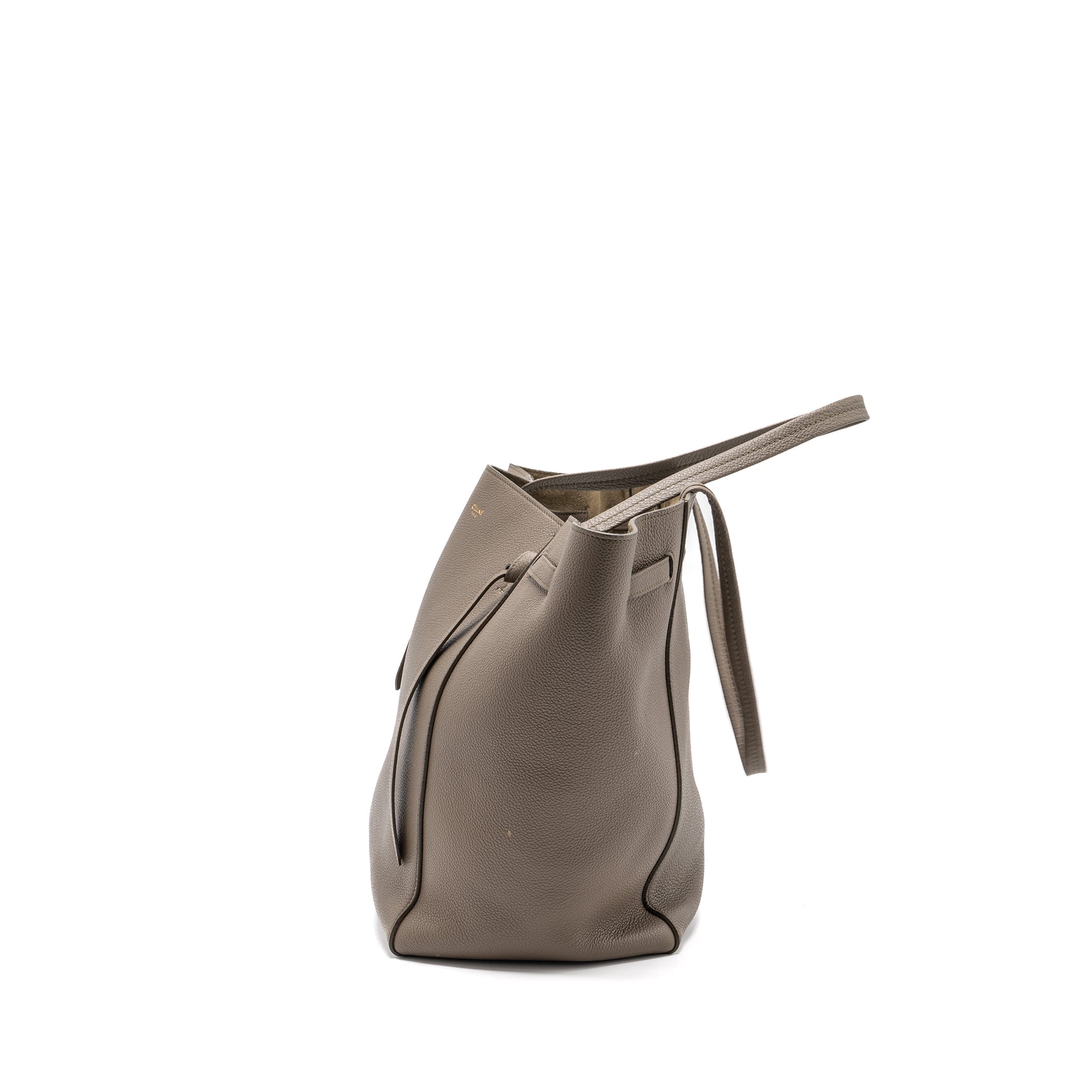 CELINE SMALL CABAS PHANTOM BAG GRAINED CALFSKIN TAUPE GHW