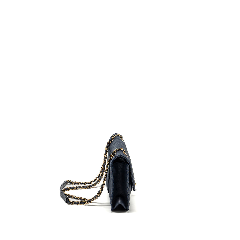 CHANEL SEASONAL FLAP BAG CALFSKIN NAVY GHW