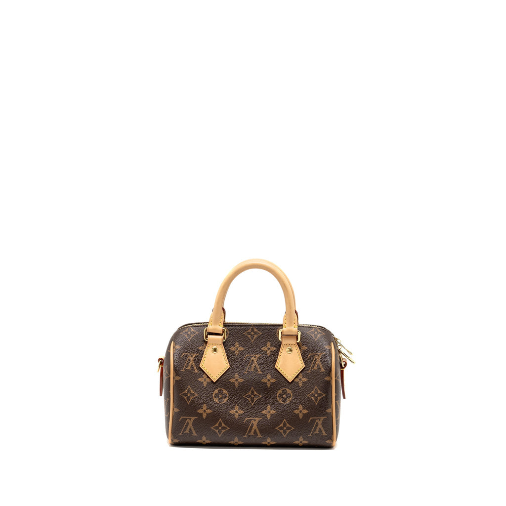 LOUIS VUITTON SPEEDY BANDOULIERE 20 MONOGRAM  CANVAS BLACK STRAP GHW