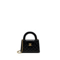 CHANEL 23K MINI SHOPPING BAG CALFSKIN BLACK GHW (MICROCHIP)