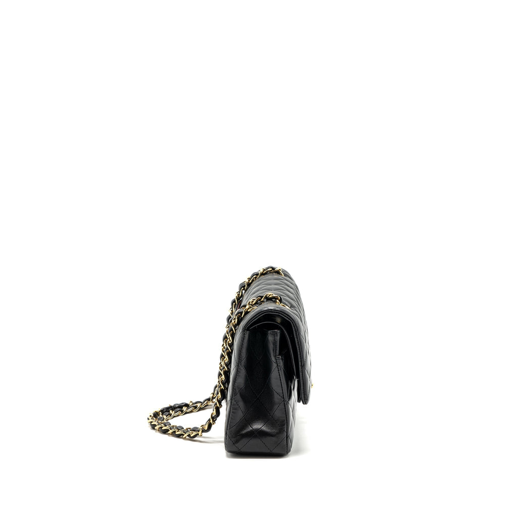 CHANEL MEDIUM CLASSIC FLAP BAG LAMBSKIN BLACK GHW