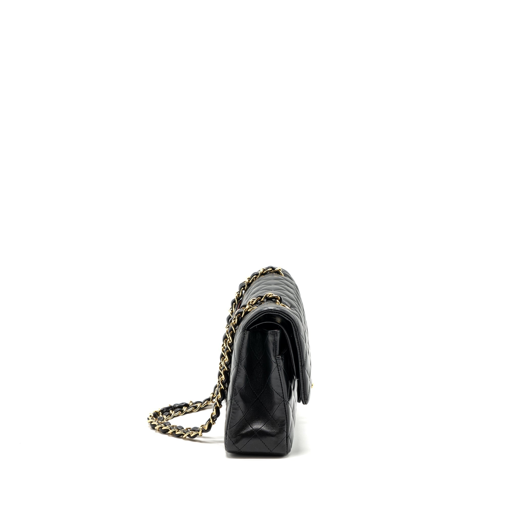 CHANEL MEDIUM CLASSIC FLAP BAG LAMBSKIN BLACK GHW