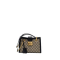 GUCCI SMALL GG PADLOCK SHOULDER BAG GG SUPREME CANVAS BLACK GHW
