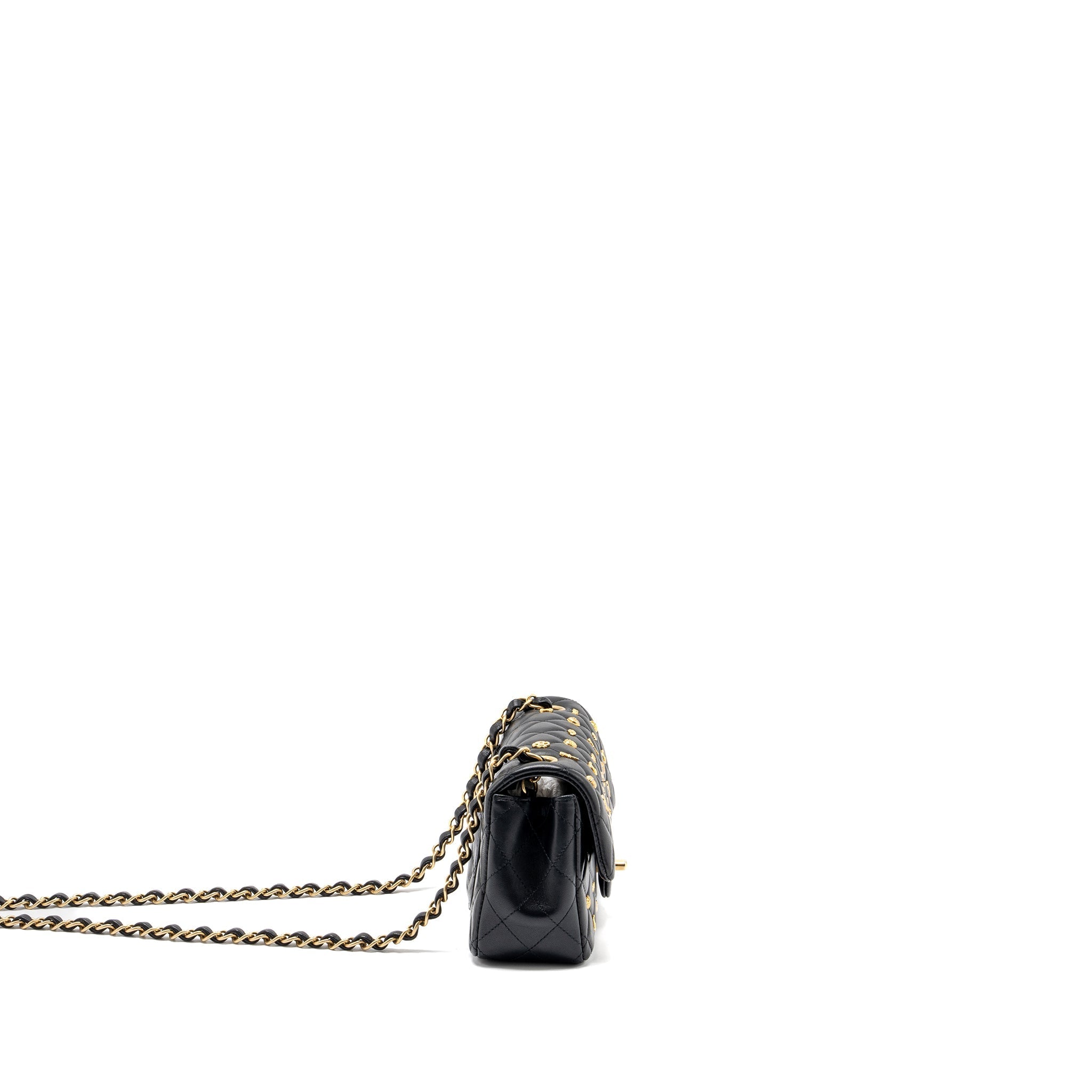 CHANEL EGYPTIAN AMULET MINI RECTANGULAR FLAP BAG LAMBSKIN BLACK GHW