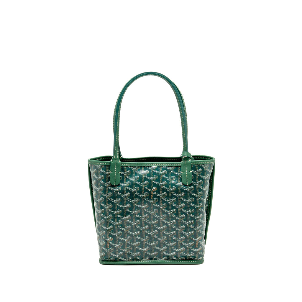 GOYARD MINI ANJOU TOTE GOYARDINE CANVAS/CALFSKIN GREEN SHW