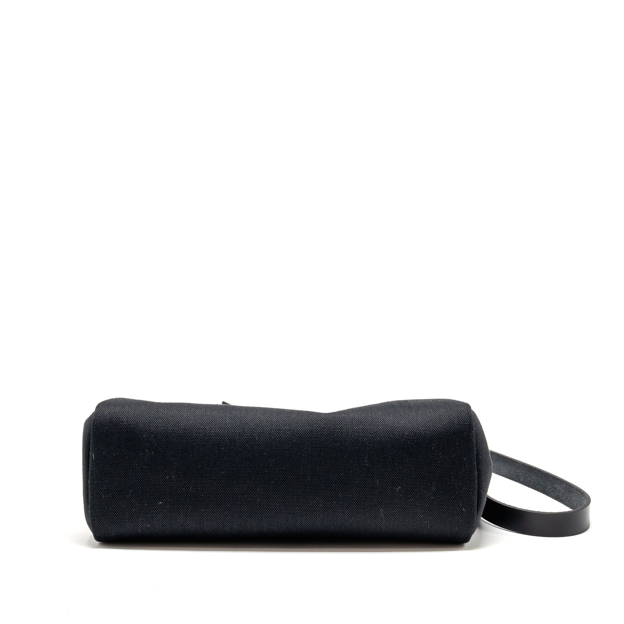 HERMES HERBAG 31 ZIP BAG CANVAS/ HUNTER LEATHER BLACK GHW