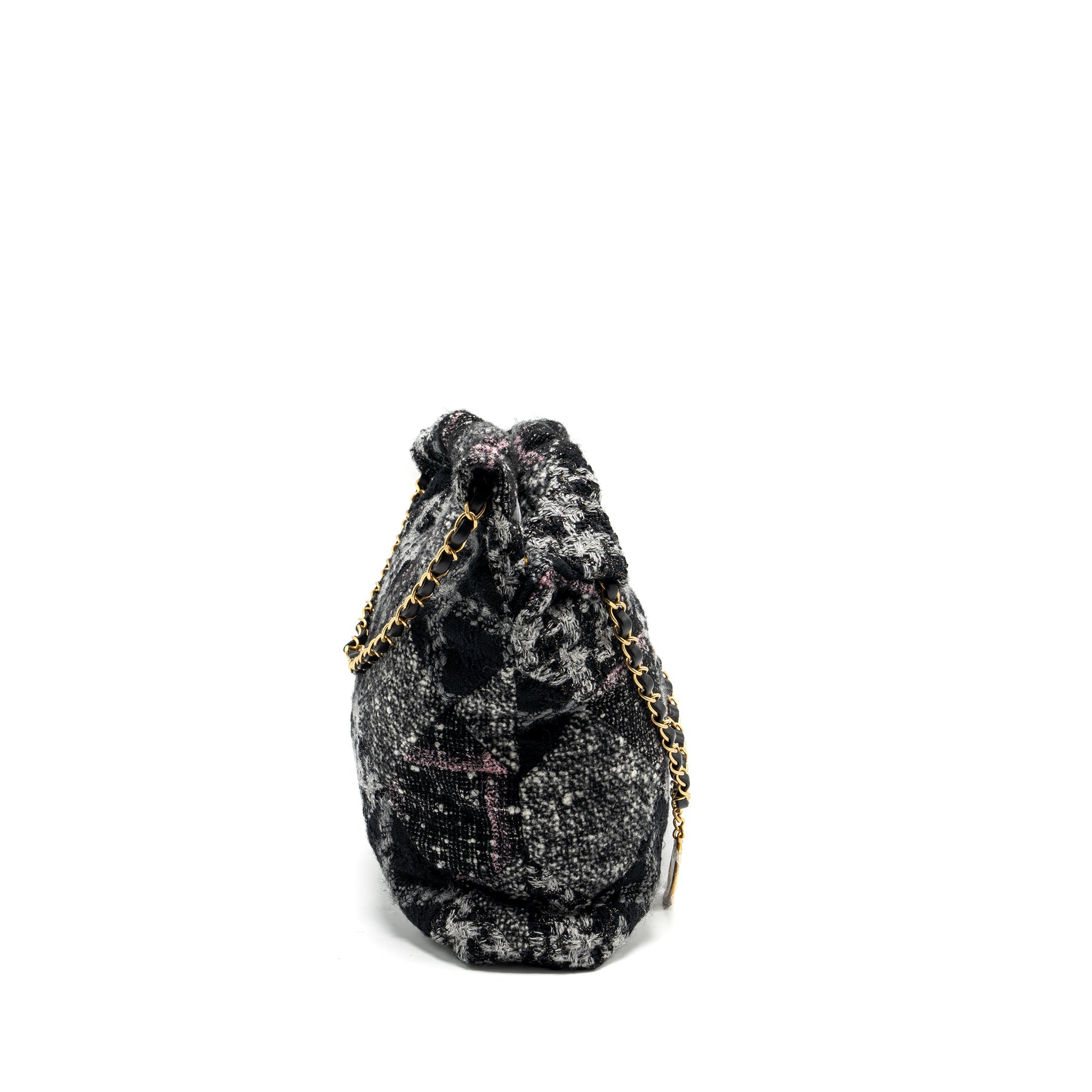 CHANEL MEDIUM 22 BAG FABRIC / TWEED MULTICOLOUR GHW (MICROCHIP)