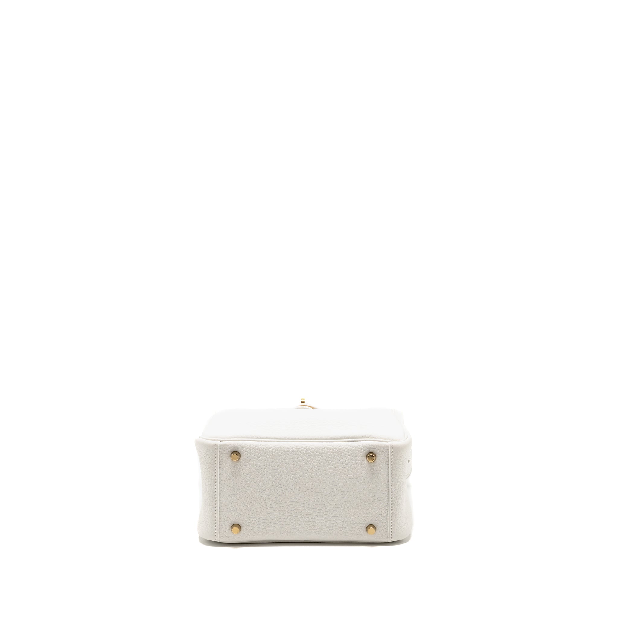 HERMES MINI LINDY II CLEMENCE NEW WHITE GHW