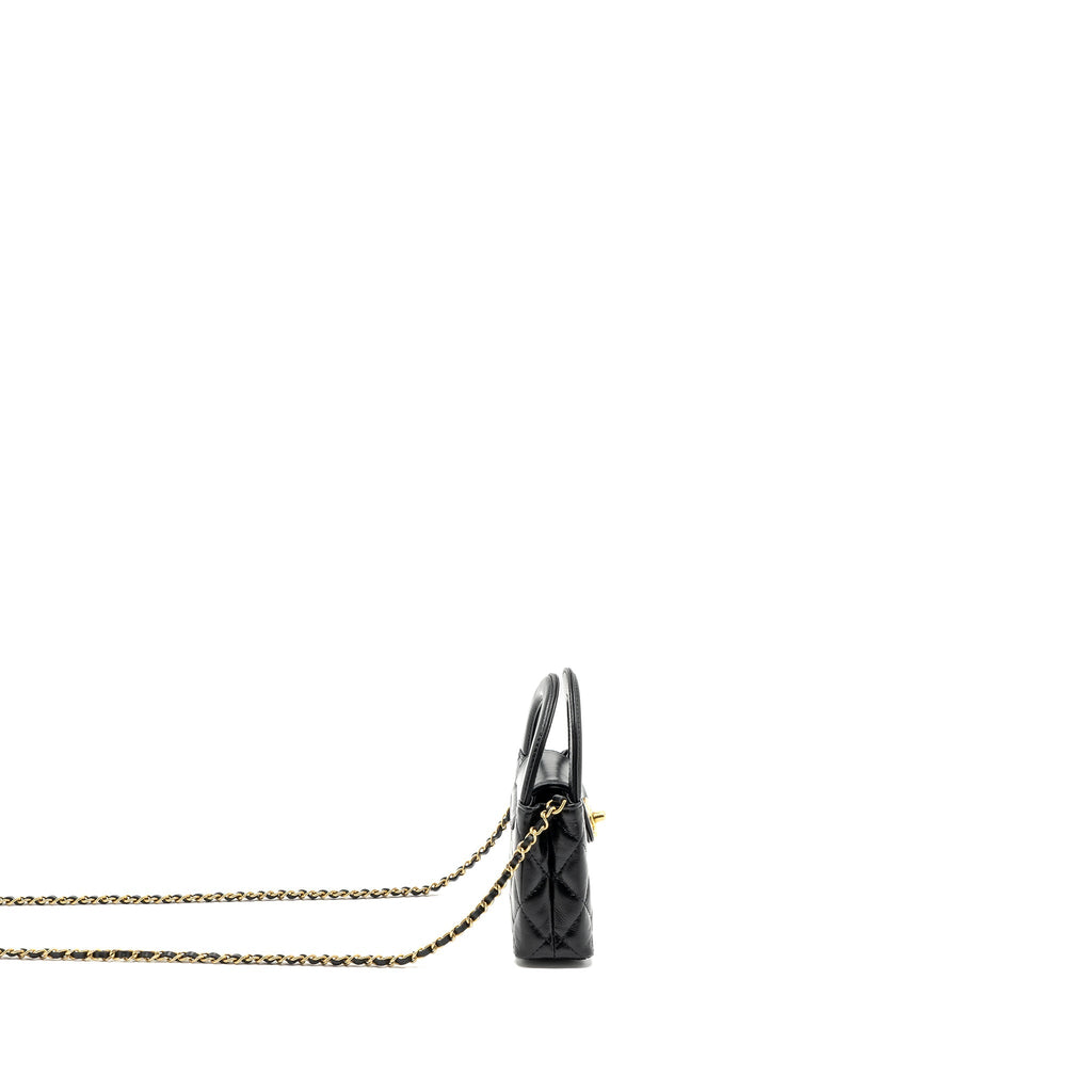 CHANEL 23K NANO SHOPPING TOTE CALFSKIN BLACK GHW(MICROCHIP)