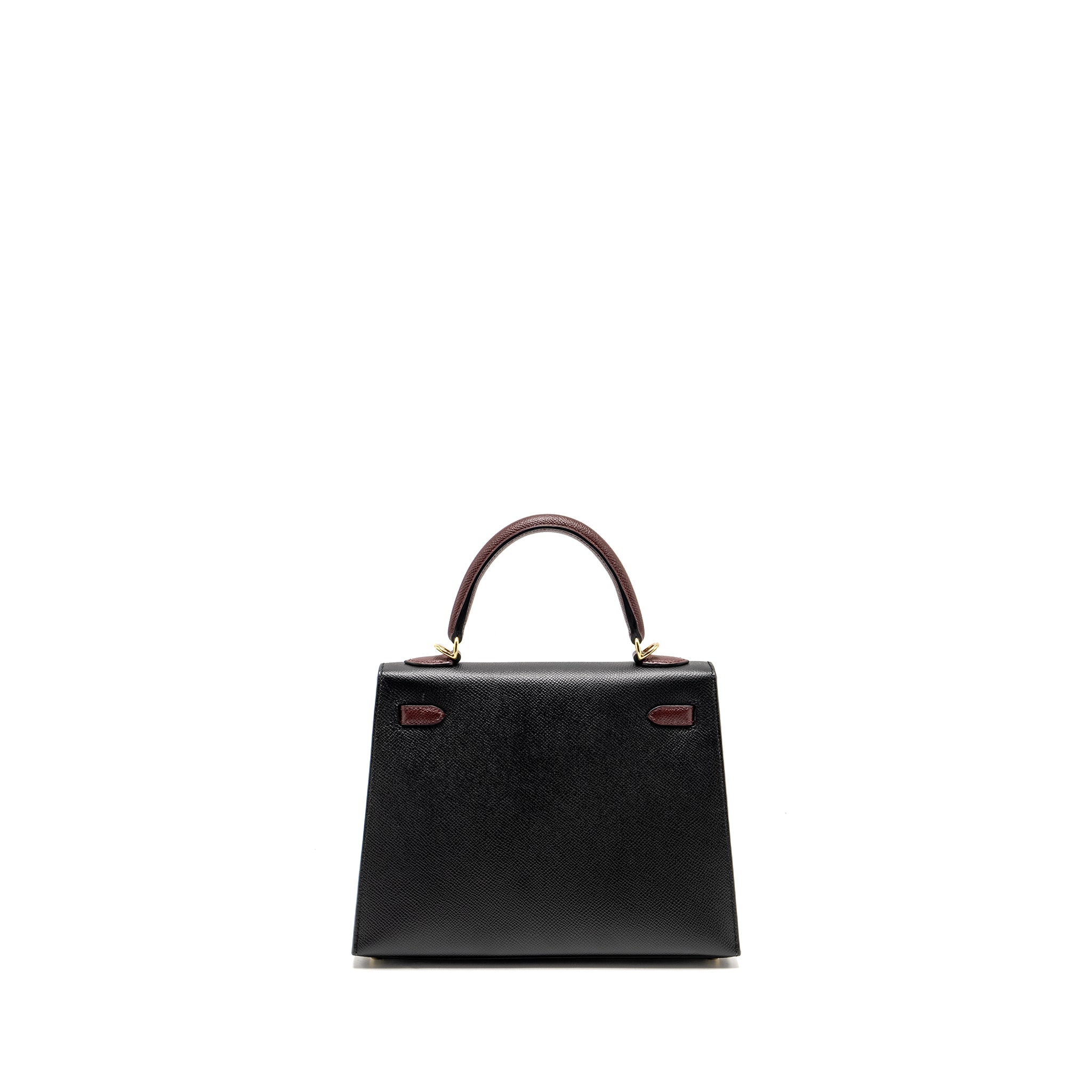 HERMES KELLY 25 SPECIAL ORDER EPSOM BLACK/ROUGH H LGHW
