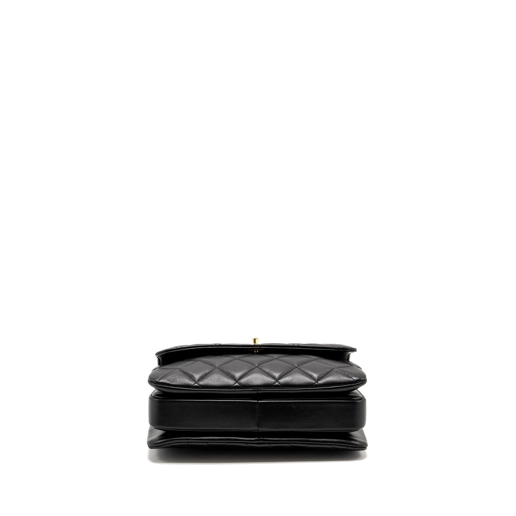 CHANEL TOP HANDLE TRENDY CC FLAP BAG LAMBSKIN BLACK LGHW