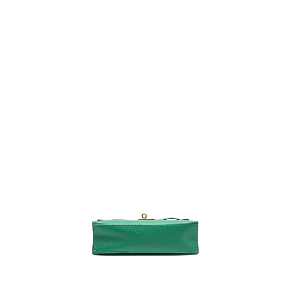 HERMES KELLY POCHETTE SWIFT VERT VERTIGO GHW